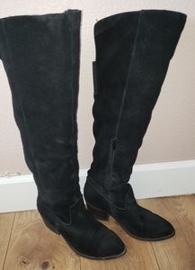 Jeffrey Campbell Black Leather over the knee boot9